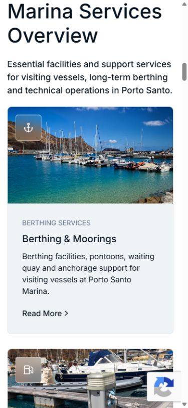 Marina Porto Santo em telem&oacute;vel, sec&ccedil;&atilde;o 4